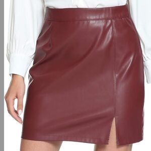Women Faux leather Elastic High Waist Pencil Aline Bodycon Skirt